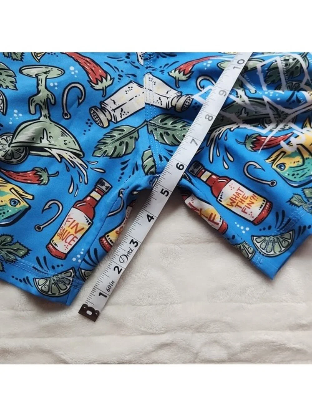 Men's What The FIN, Summer , Vacation, Beach, Pool, Blue Graphic Swim Shorts